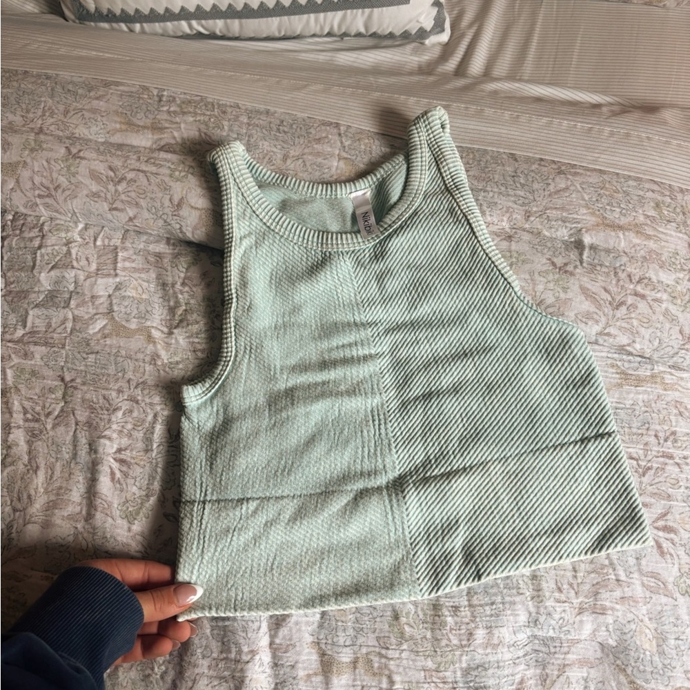Nikibiki Light Green Ribbed Tank Top